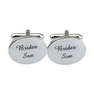 Silver Oval Wedding Cufflinks