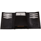 Men Tri Fold Wallet FIXED Flip Up Window ID